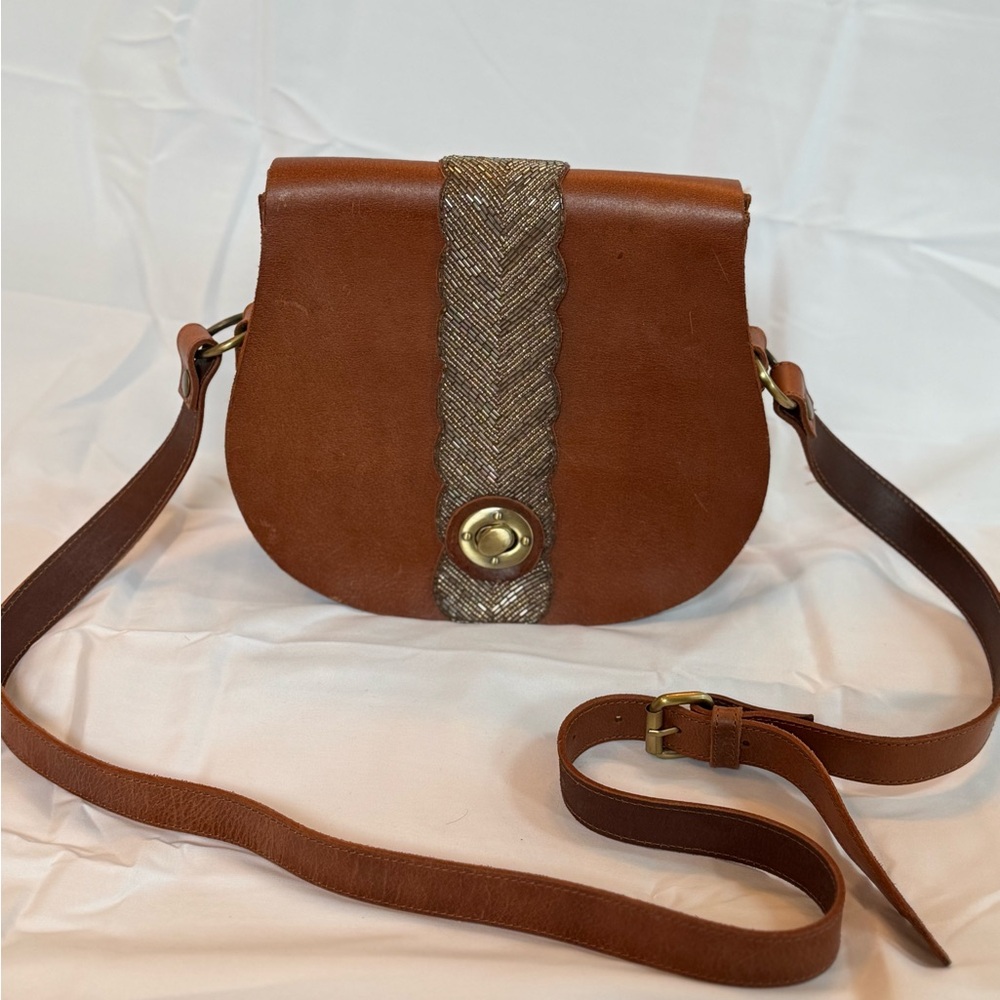 Beautiful thick jeweled leather purse